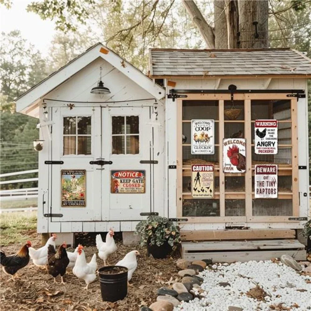 Chicken Signs for Coop Funny Outdoor Farm Decor Chicken Coop Signs Welcome to